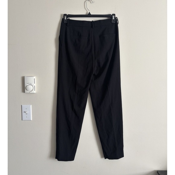 Theory 4 Small Black Trousers New Drape Tapered Pants Office Minimalist Neutral - Picture 5 of 5